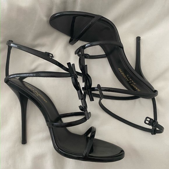 Saint Laurent Shoes - Saint Laurent Women's Black Cassandra 110mm Sandals